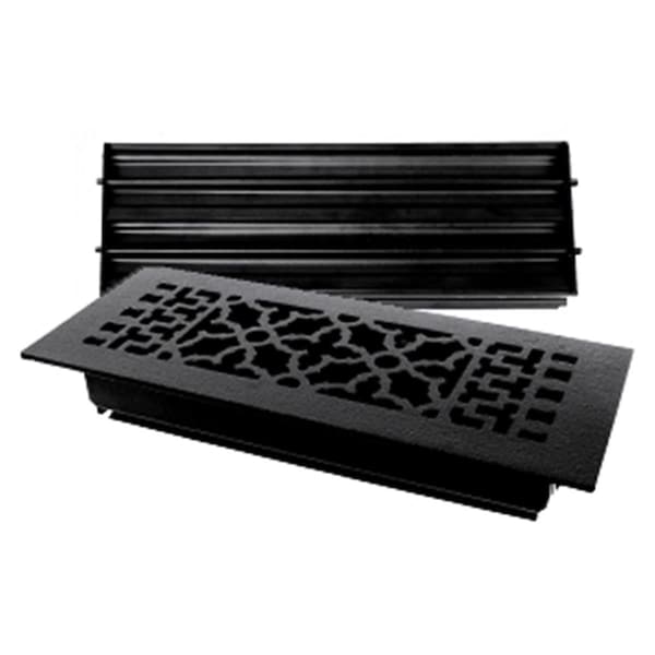 Acorn Mfg Acorn GL4BG-D 12" x 6" Cast Iron Air Register with Screws and Holes - Black GL4BG-D - main